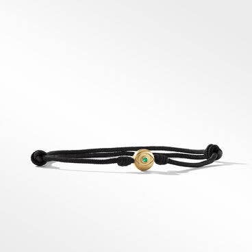 Evil Eye Cord Bracelet with 18K Yellow Gold, 9mm