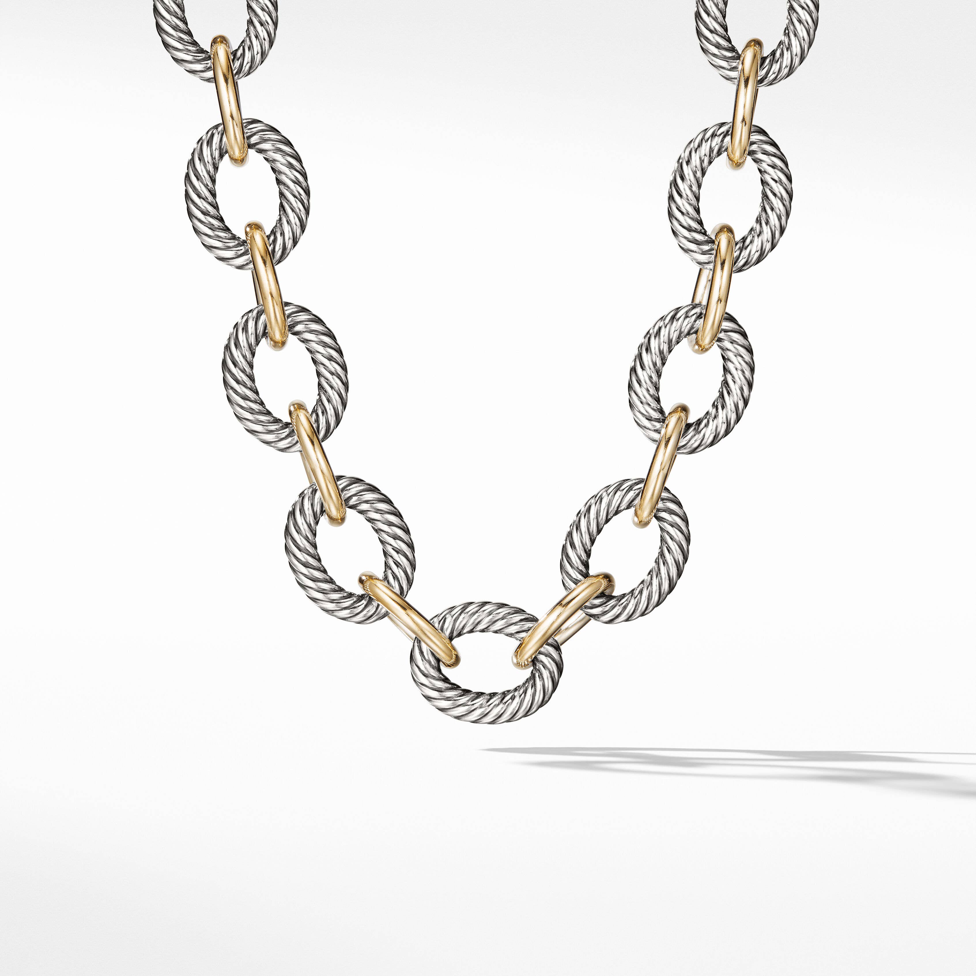 Oval Link Chain Necklace with 18K Yellow Gold