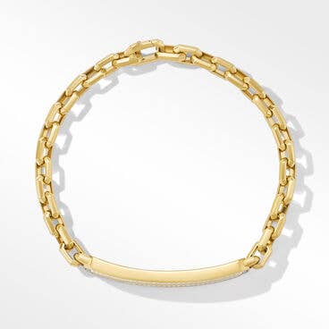 Streamline® ID Bracelet in 18K Yellow Gold with Pavé Diamonds