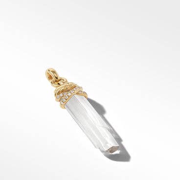 Wrapped Crystal Amulet with 18K Yellow Gold and Diamonds, 46mm