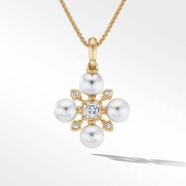Renaissance Pearl Necklace in 18K Yellow with Diamonds, 20mm