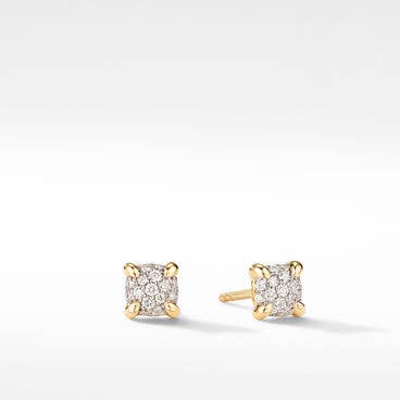 Petite Chatelaine® Stud Earrings in 18K Yellow Gold with Pavé Diamonds