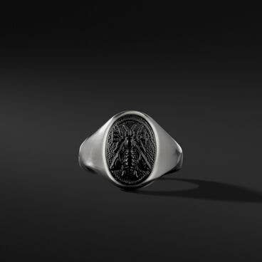Petrvs® Bee Signet Ring with Black Onyx