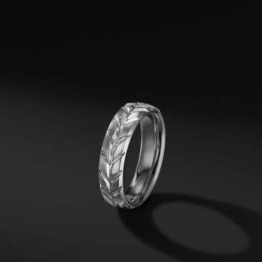 Chevron Band Ring in 18K White Gold