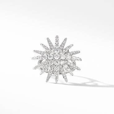 Starburst Ring in 18K White Gold with Pavé Diamonds