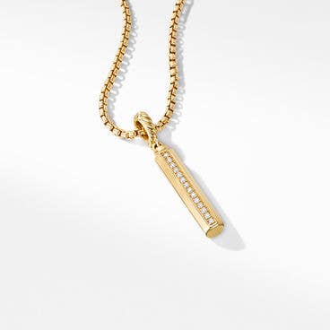 Barrel Amulet in 18K Yellow Gold with Pavé Diamonds