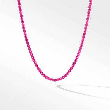 DY Bael Aire Box Chain Necklace in Hot Pink with 14K Rose Gold Accent