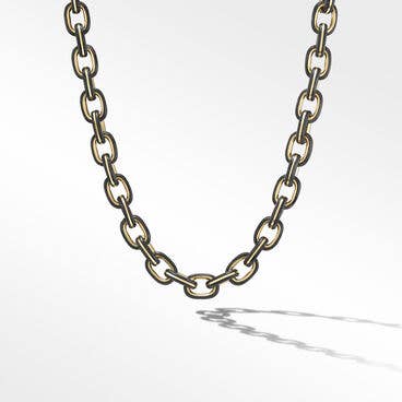 Forged Carbon Link Necklace in 18K Yellow Gold