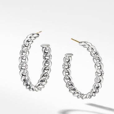 Belmont® Curb Link Hoop Earrings  in Sterling Silver