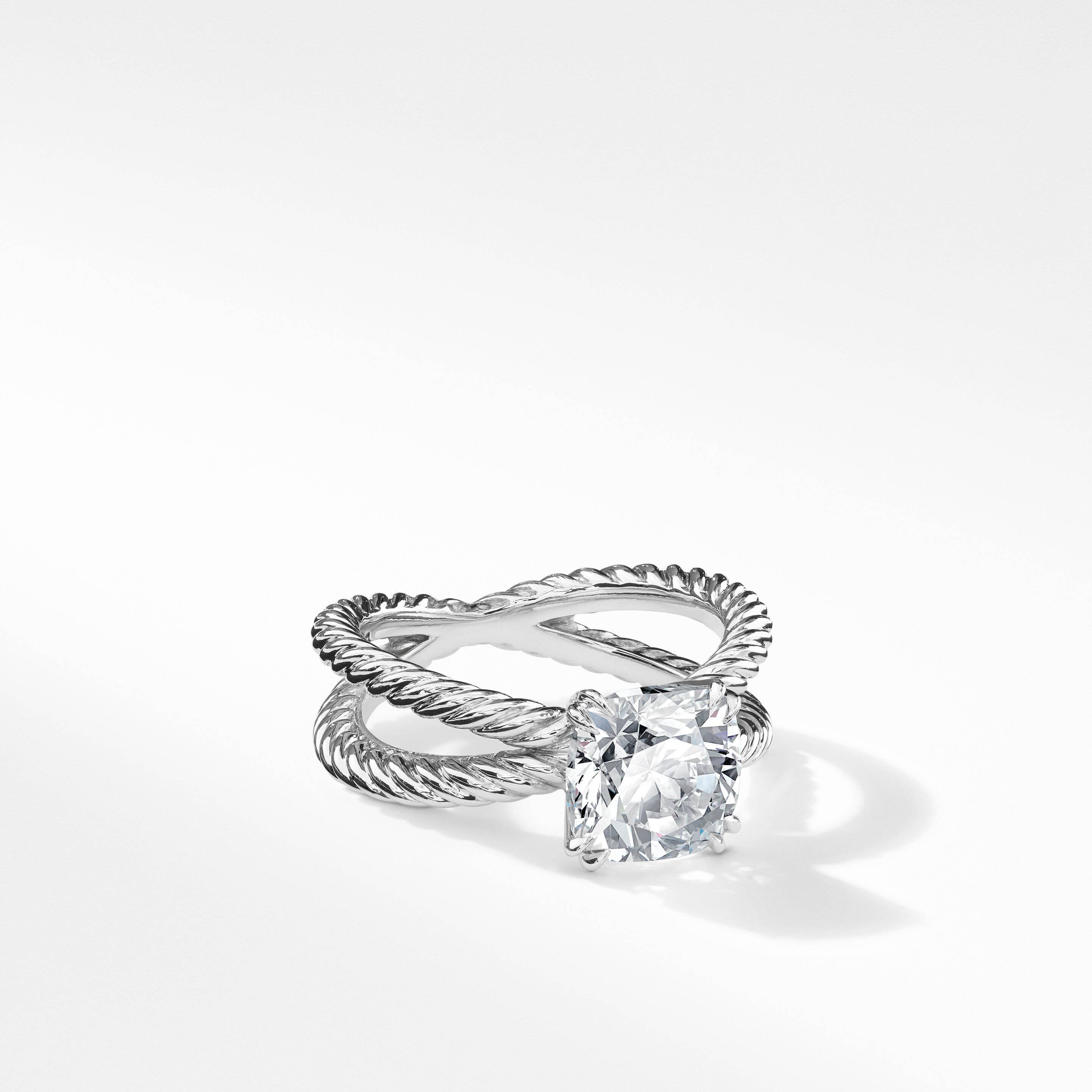 DY Crossover® Engagement Ring in Platinum, Cushion