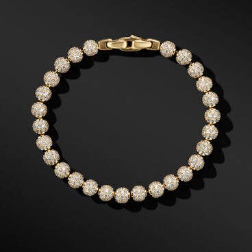 Spiritual Beads Bracelet with Pavé Diamonds and 18K Yellow Gold