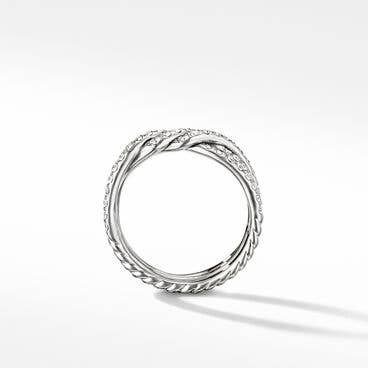 Continuance® Three Row Band Ring in Platinum with Pavé Diamonds