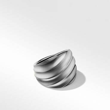 Cable Edge Saddle Ring in Recycled Sterling Silver, 20mm