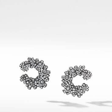 Night Petals Hoop Earrings with White Gold and Diamonds