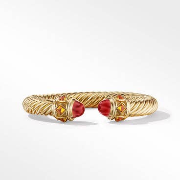 Renaissance Bracelet in 18K Yellow Gold with Carnelian and Madeira Citrine