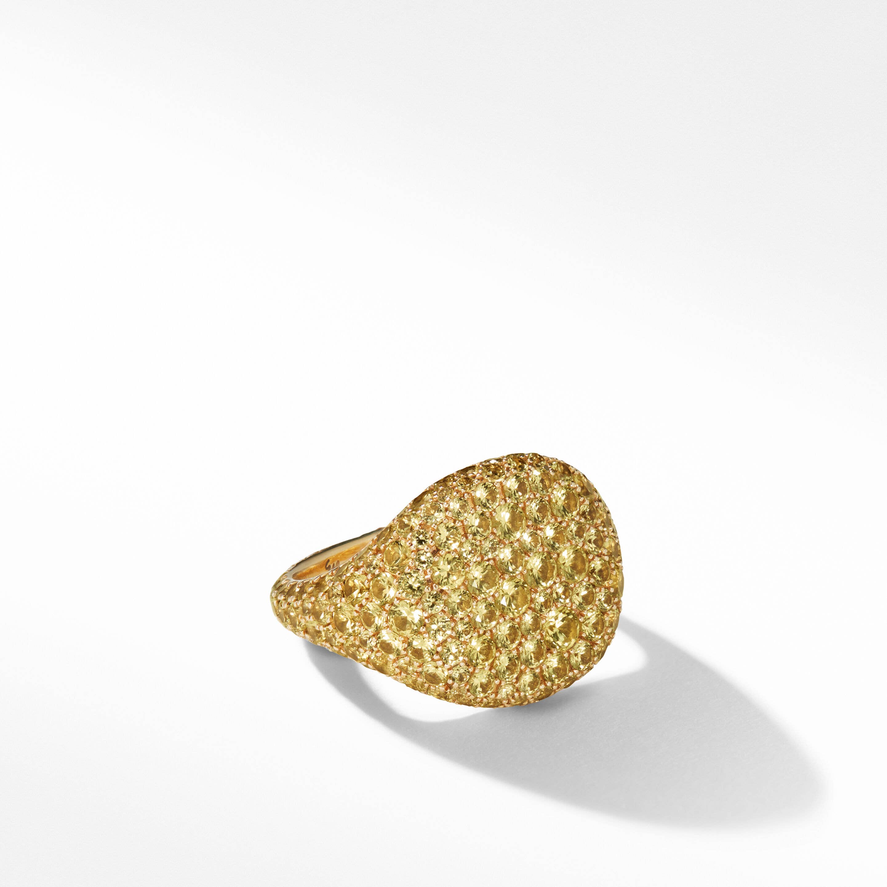 Pavé Pinky Ring in 18K Yellow Gold with Yellow Sapphires