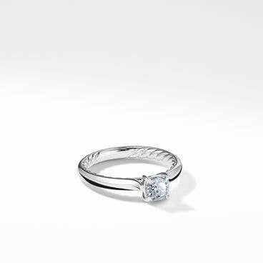 DY Eden Petite Engagement Ring in Platinum, Cushion