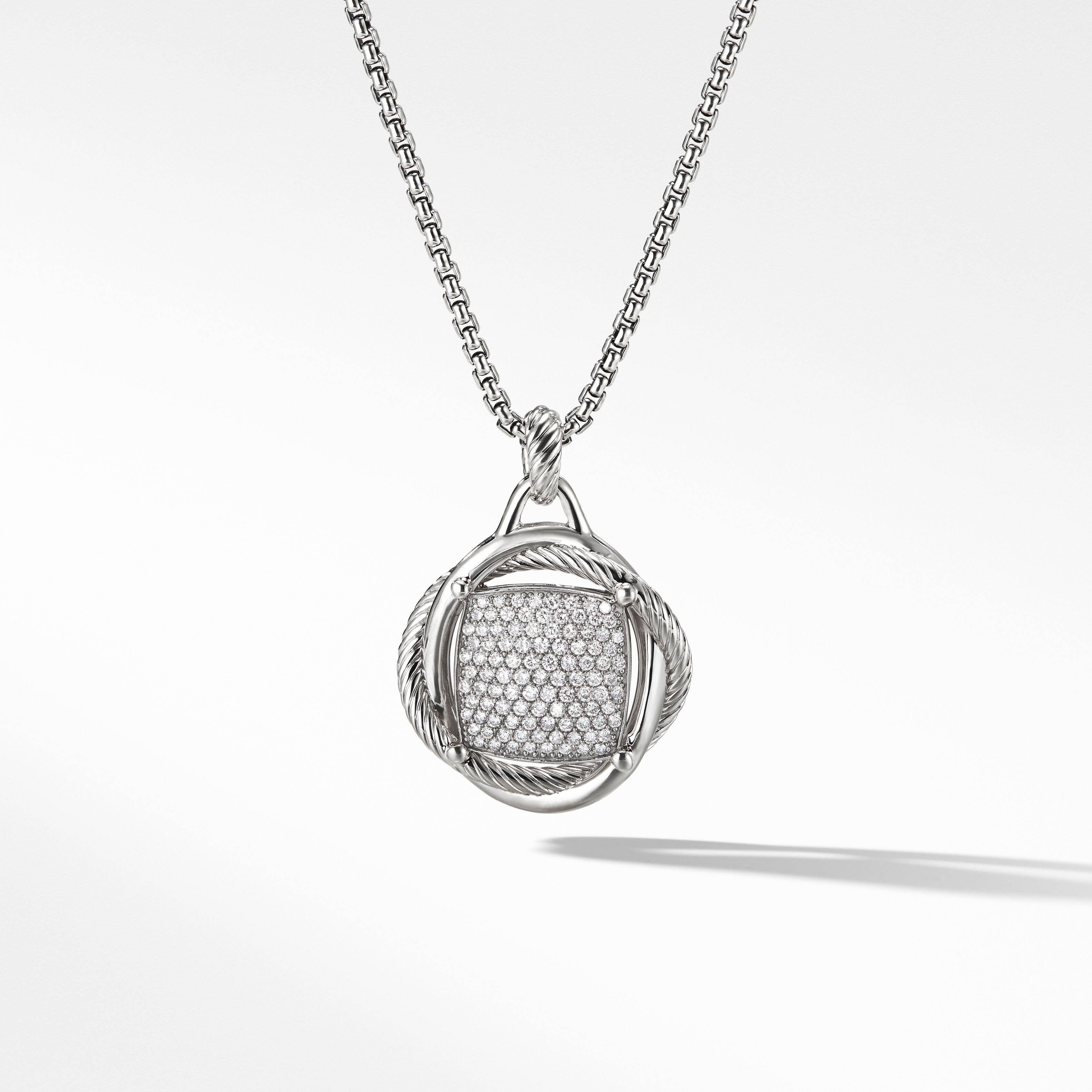 Infinity Pendant in Sterling Silver with Pavé Diamonds