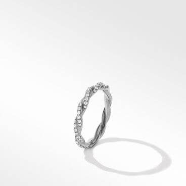 DY Wisteria Band Ring in Platinum with Diamonds, 2.8mm