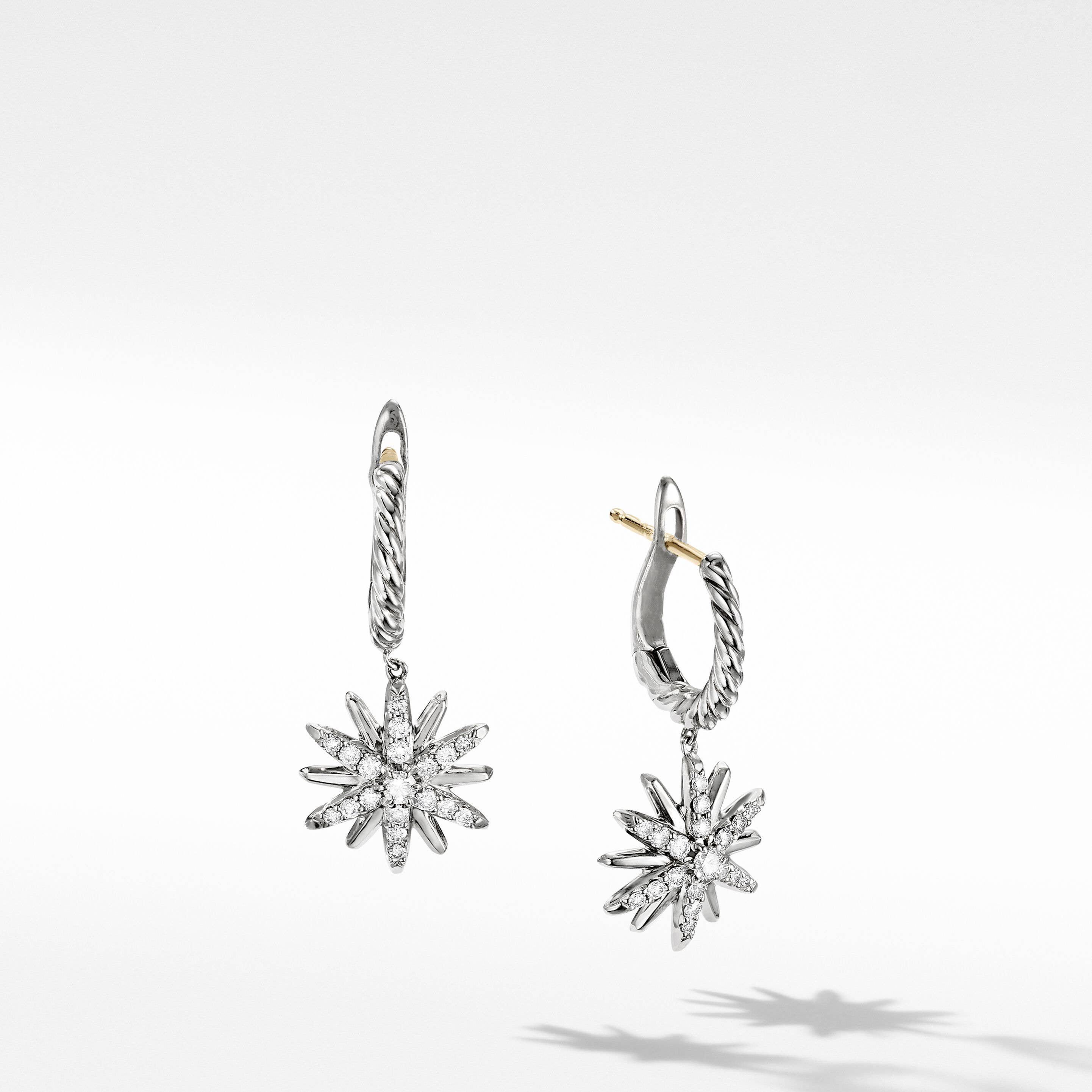 Starburst Drop Earrings with Pavé Diamonds