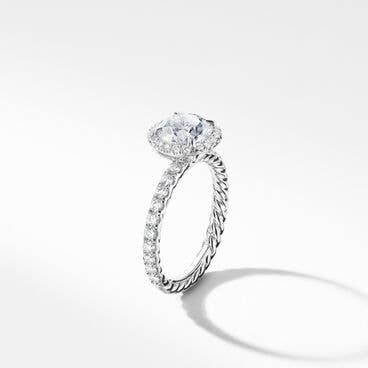 DY Capri® Pavé Engagement Ring in Platinum, Round