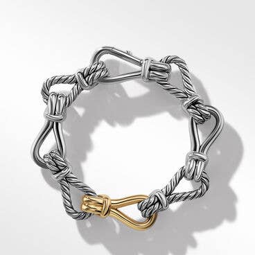Thoroughbred Loop Chain Bracelet in Sterling Silver with 18K Yellow Gold