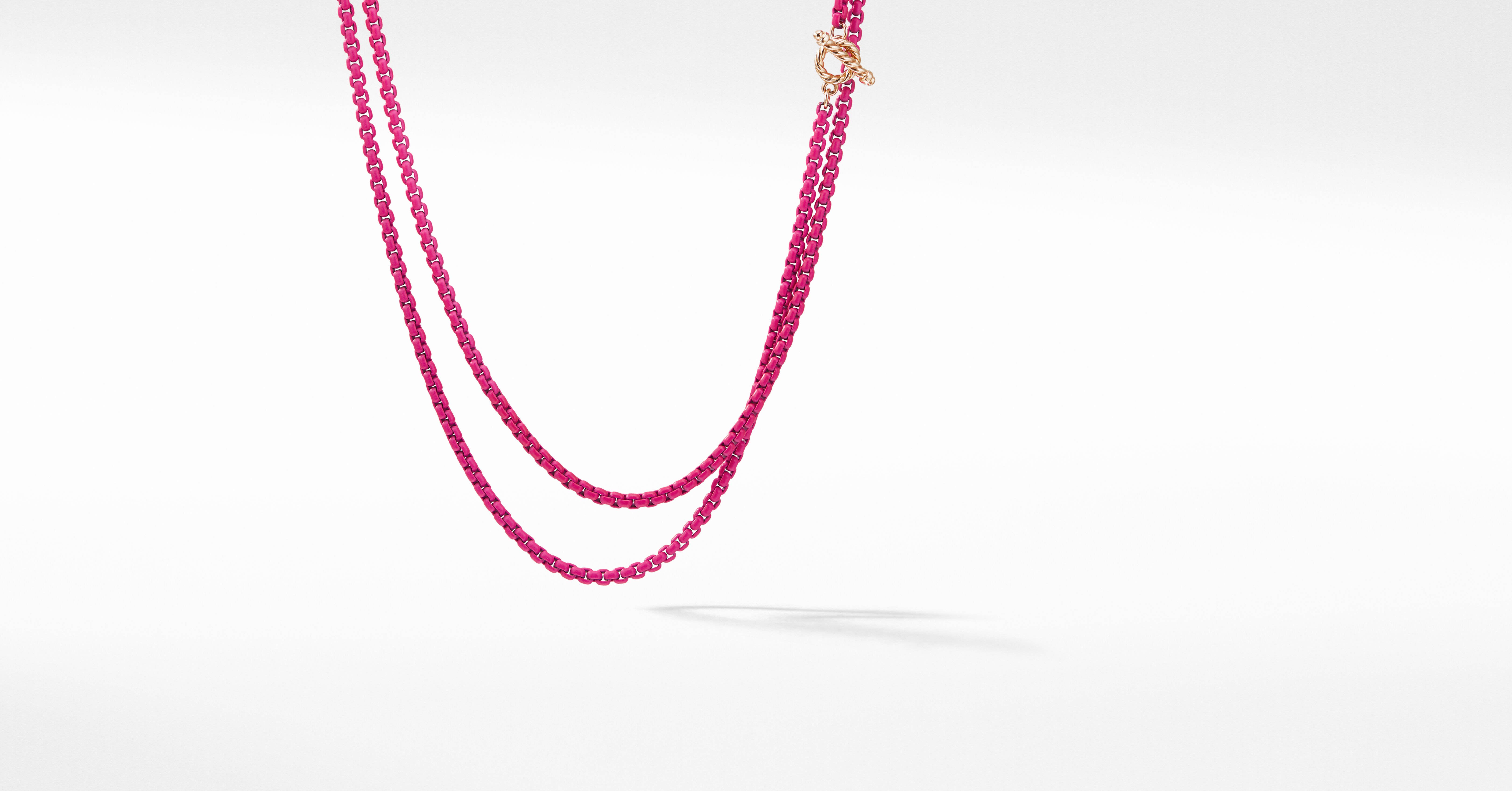 DY Bel Aire Chain Necklace in Hot Pink with 14K Rose Gold Accents