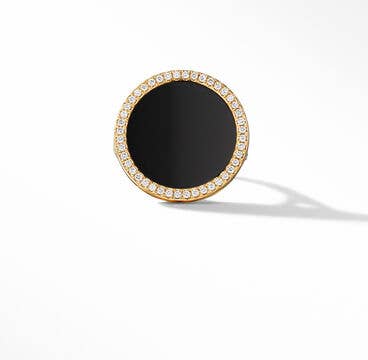 DY Elements® Ring in 18K Yellow Gold with Black Onyx and Pavé Diamonds