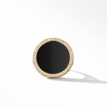 DY Elements® Ring in 18K Yellow Gold with Black Onyx and Pavé Diamonds