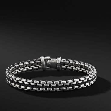 Woven Box Chain Bracelet with Black Nylon