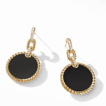 DY Elements® Convertible Drop Earrings in 18K Yellow Gold with Black Onyx and Pavé Diamonds