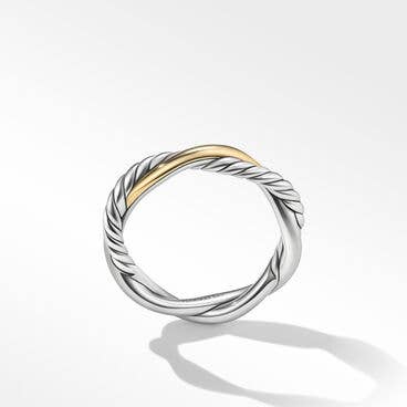 Petite Infinity Band Ring in Sterling Silver with 14K Yellow Gold