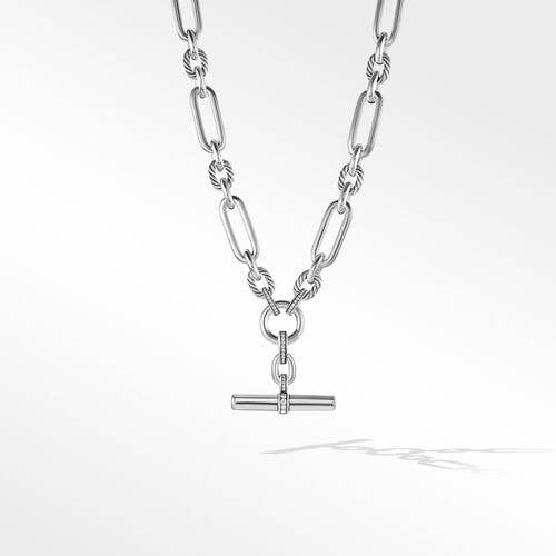 Lexington Chain Necklace in Sterling Silver with Pavé Diamonds