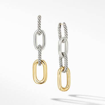 DY Madison® Chain Drop Earrings in Sterling Silver with 18K Yellow Gold