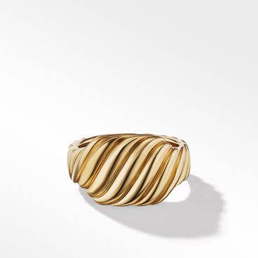 Sculpted Cable Contour Ring in 18K Yellow Gold, 12.5mm