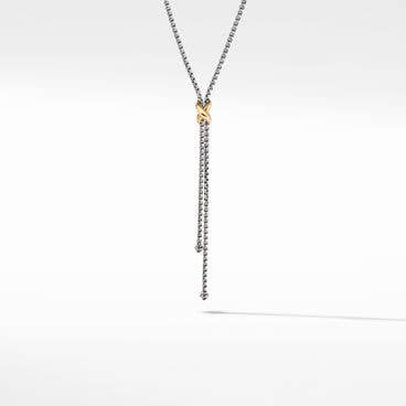 Petite X Lariat Necklace with 18K Yellow Gold