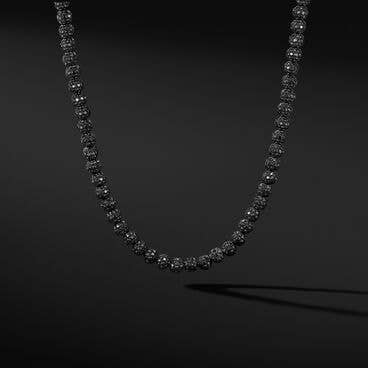 Spiritual Beads Necklace in Sterling Silver with Pavé Black Diamonds
