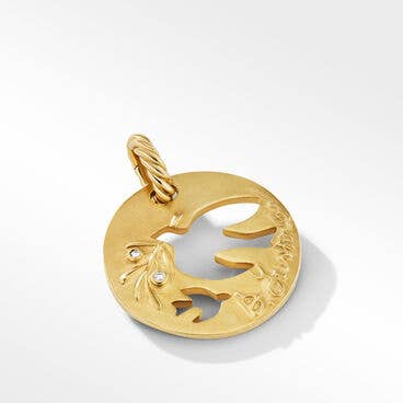 DY Elements® Dove Pendant in 18K Yellow Gold with Diamonds