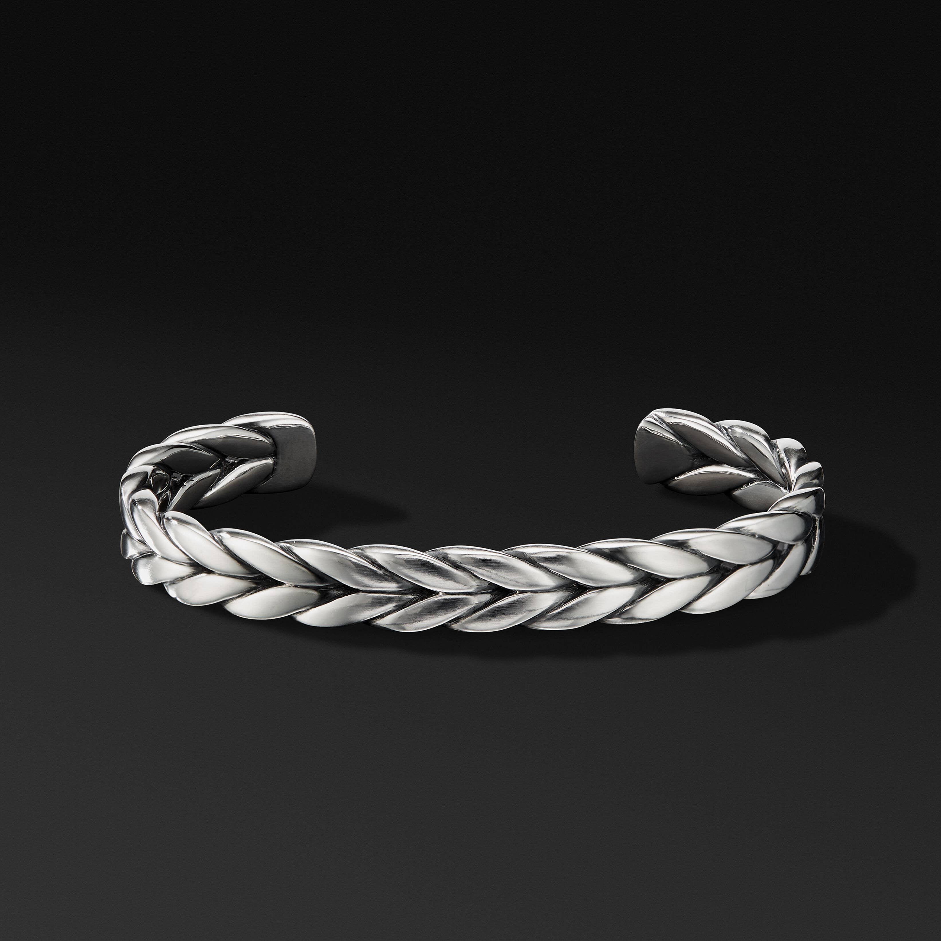 Chevron Woven Cuff Bracelet in Sterling Silver
