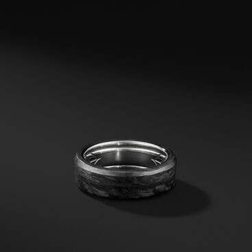 Streamline® Beveled Band Ring in Sterling Silver with Forged Carbon