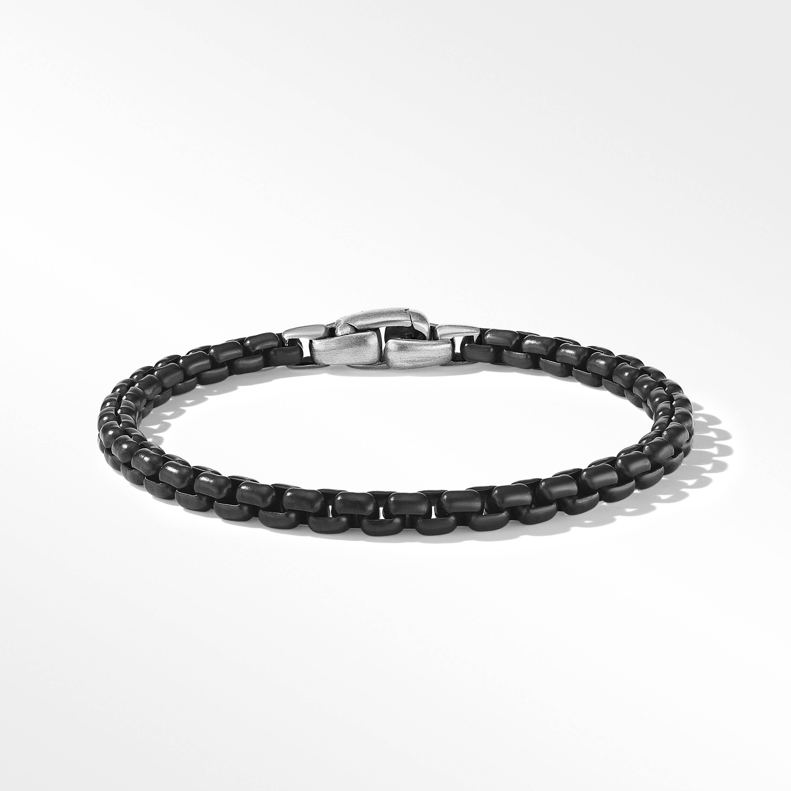 Box Chain Bracelet in Darkened Stainless Steel