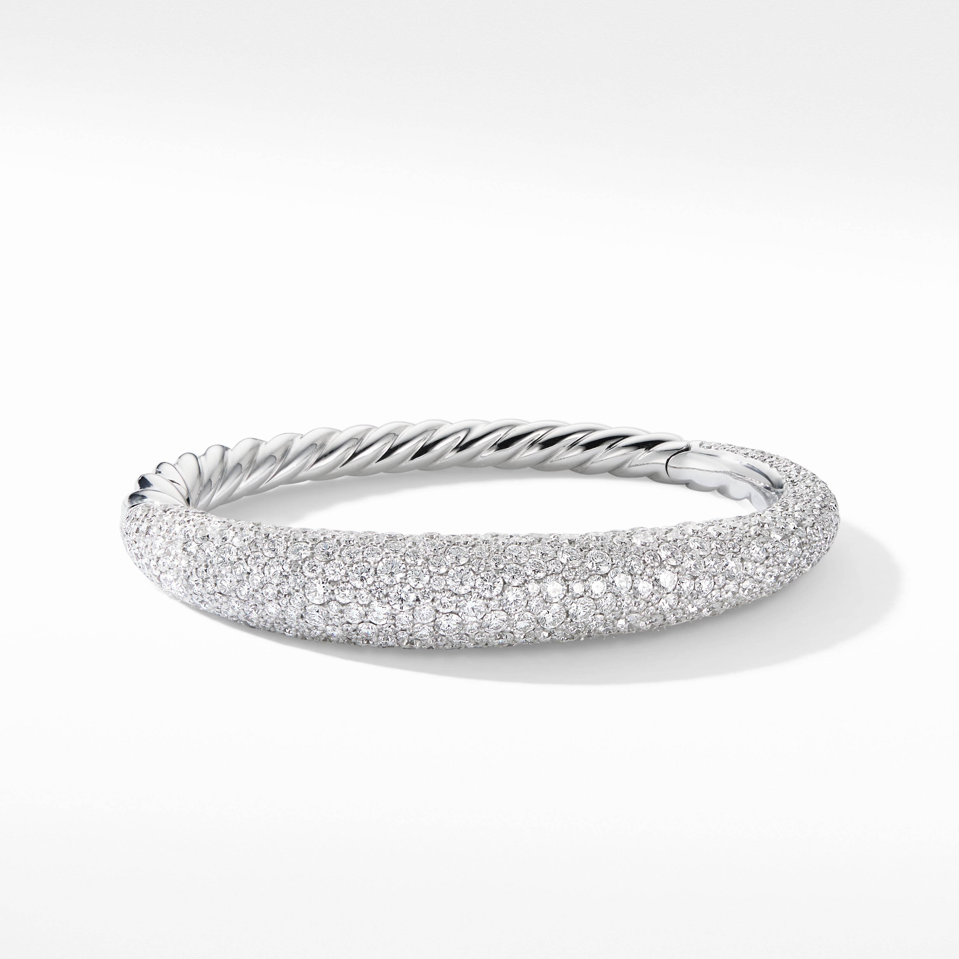 Pure Form® Smooth Bracelet in 18K White Gold with Full Pavé Diamonds