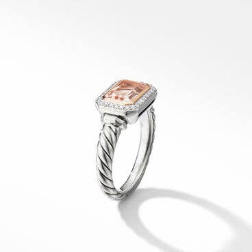 Novella Ring with Morganite, Pavé Diamonds and 18K Rose Gold