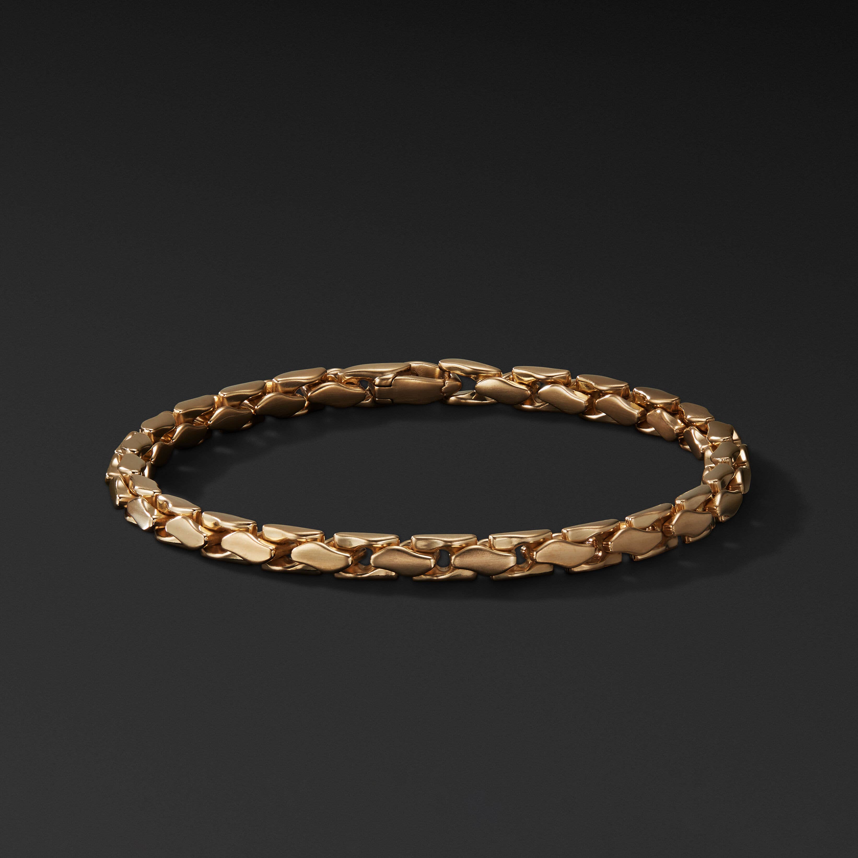 Fluted Chain Bracelet in 18K Yellow Gold