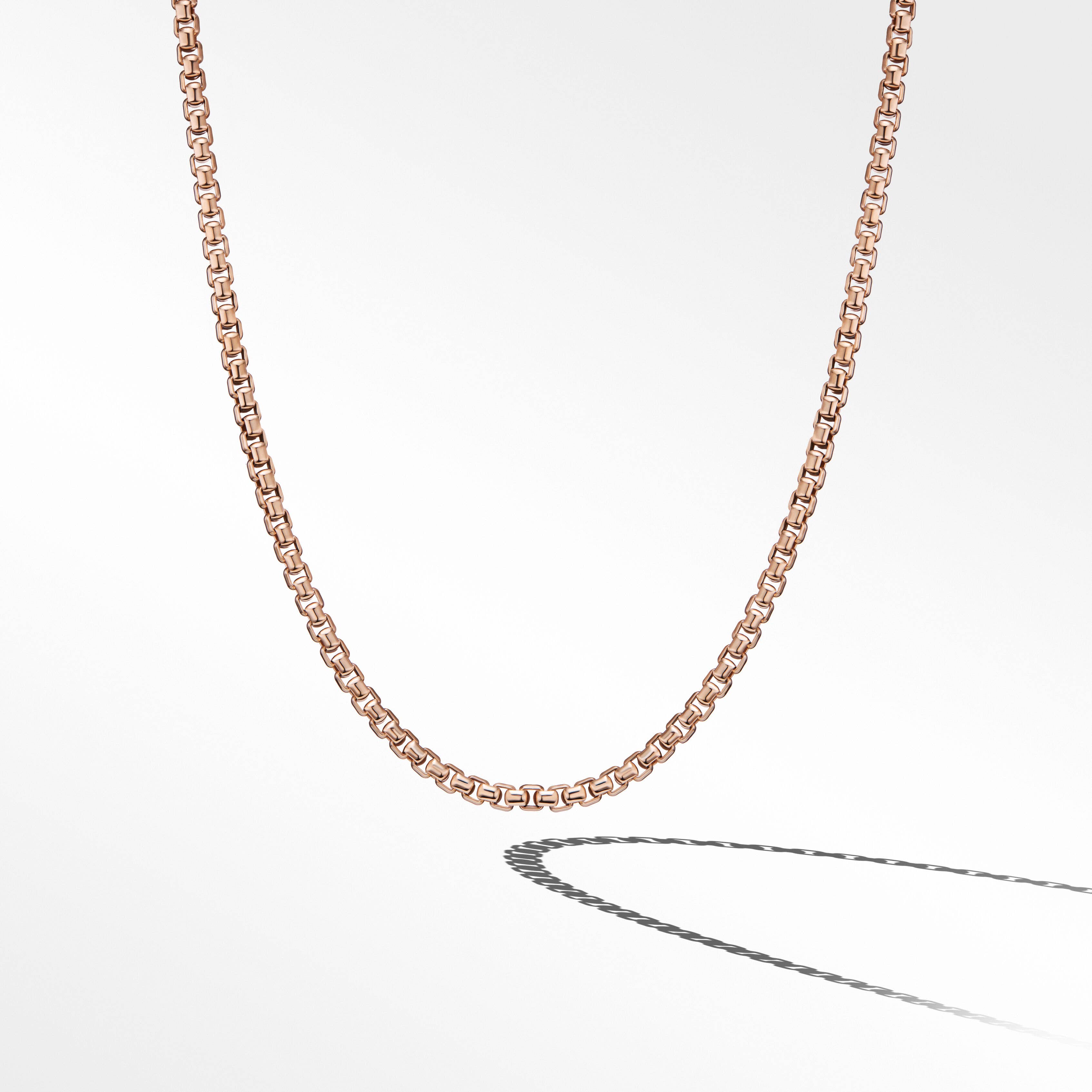 Box Chain Necklace in 18K Rose Gold, 5mm