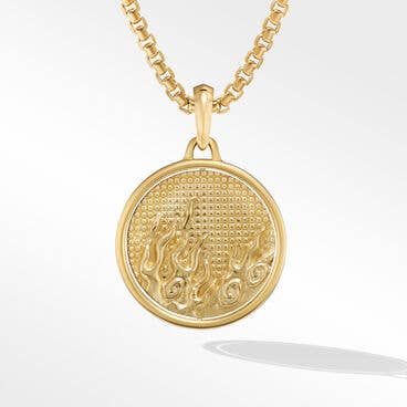 Water and Fire Duality Amulet in 18K Yellow Gold