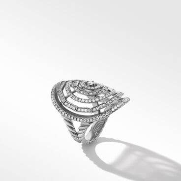 Stax Ring in 18K White Gold with Full Pavé Diamonds