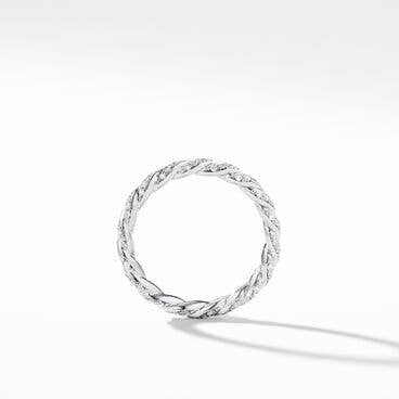 Pavéflex Band Ring in 18K White Gold, 2.8mm