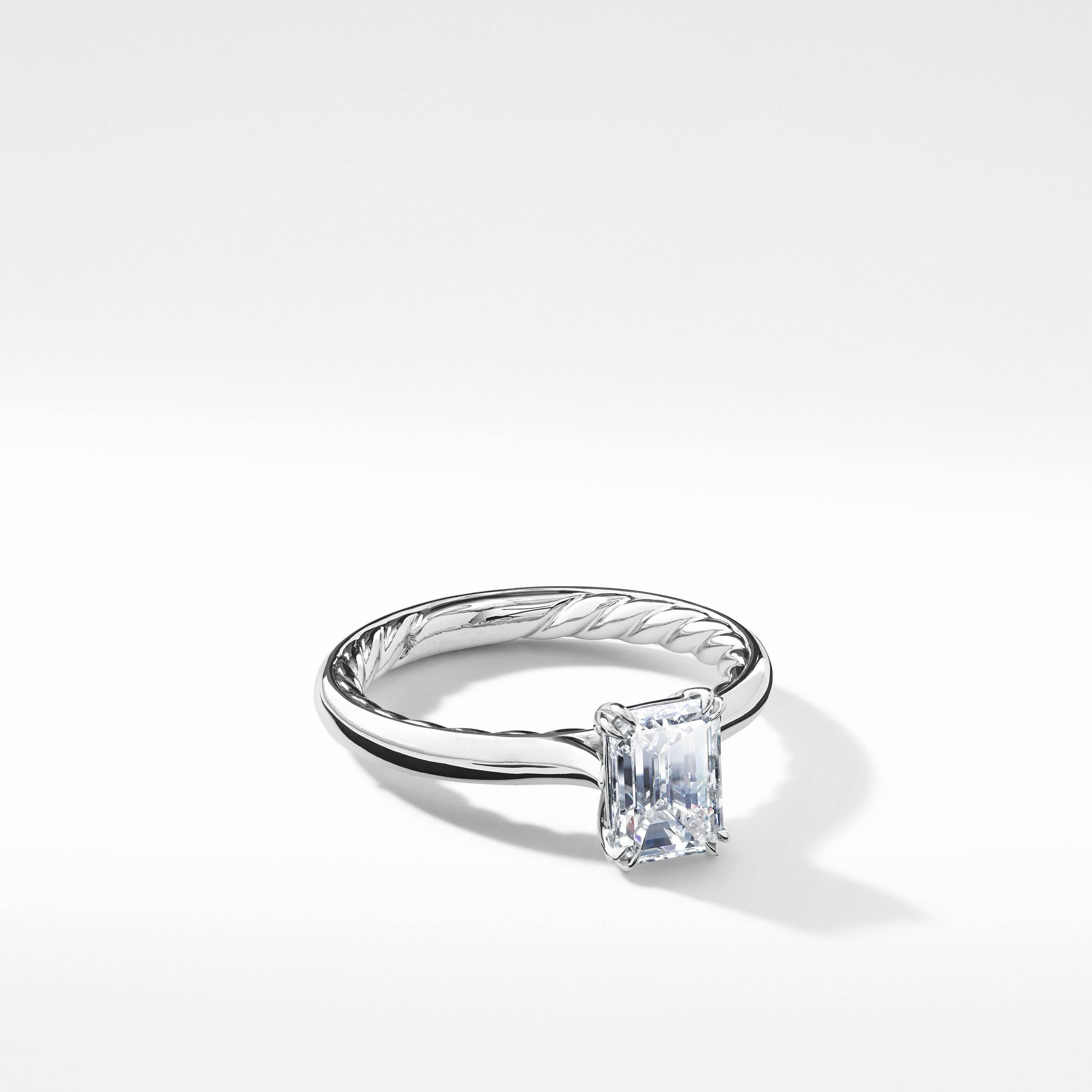 DY Eden Engagement Ring in Platinum, Emerald