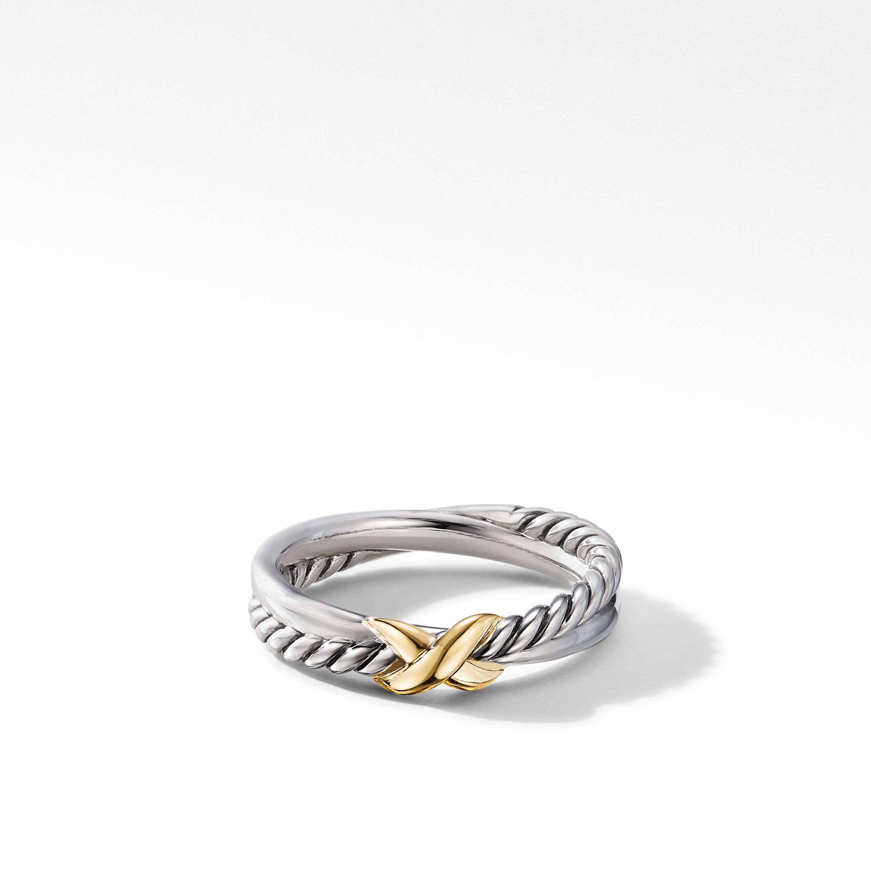 Petite X Ring with 18K Yellow Gold